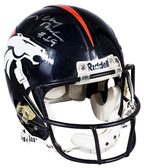 2005 Jerry Rice Game Used & Signed Denver Broncos Helmet Photo Matched to 8/27/2005 Game vs Colts-Final Helmet Ever Worn In NFL (Resolution Photomatching, Staff Letter of Provenance & JSA)